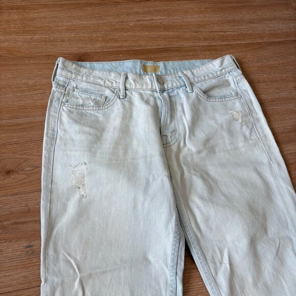 Mother The Dropout Fray Get Blondie Straight Leg Denim Jeans Blue Size 26 - Picture 3 of 16